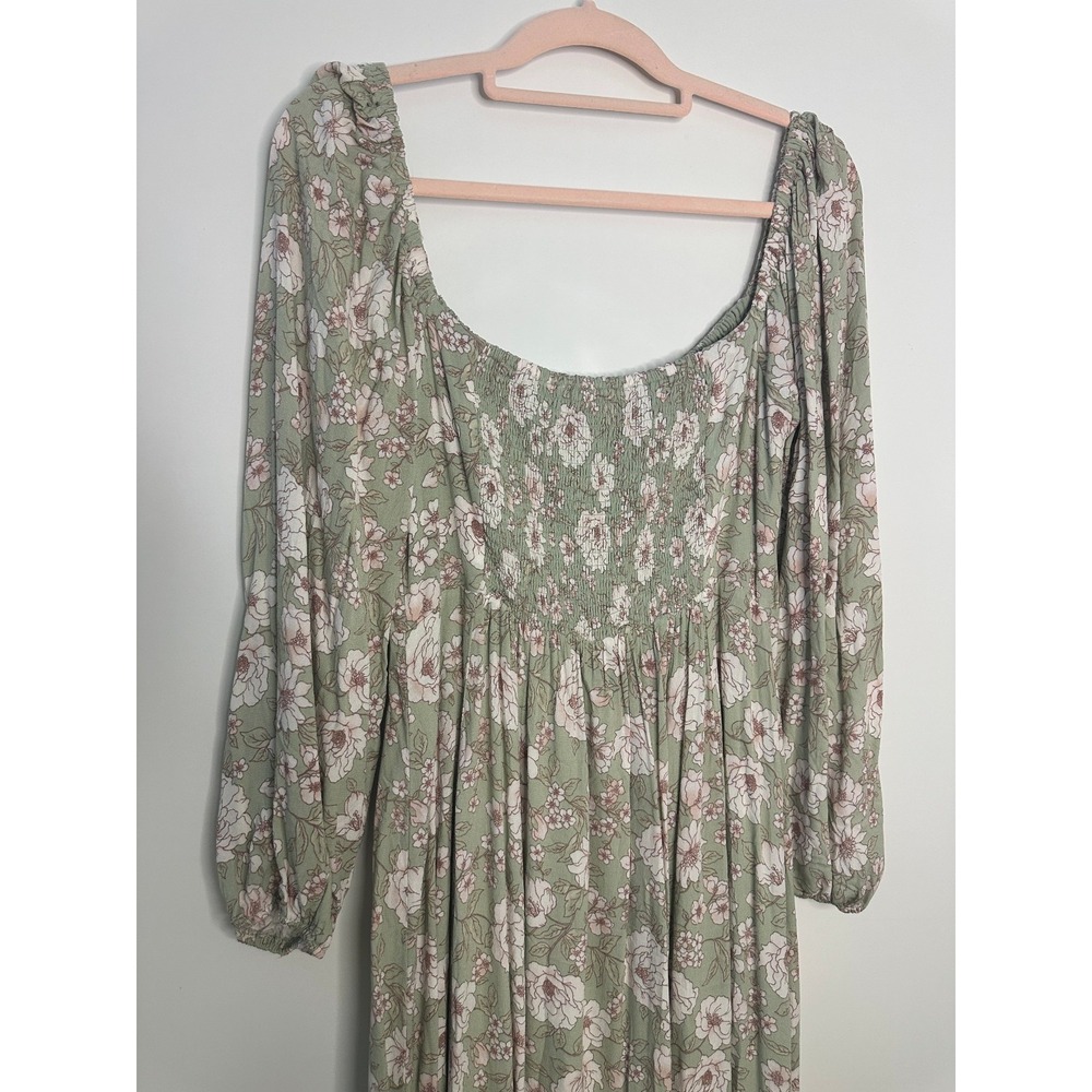 NWT Altard State Jessica Floral Midi Dress Milkmaid Coquette Cottage Green XL - Picture 11 of 14